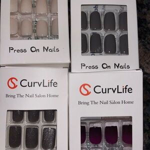 Brand new curvlife nails. Selling as a set. 5 pair includes glue and remover